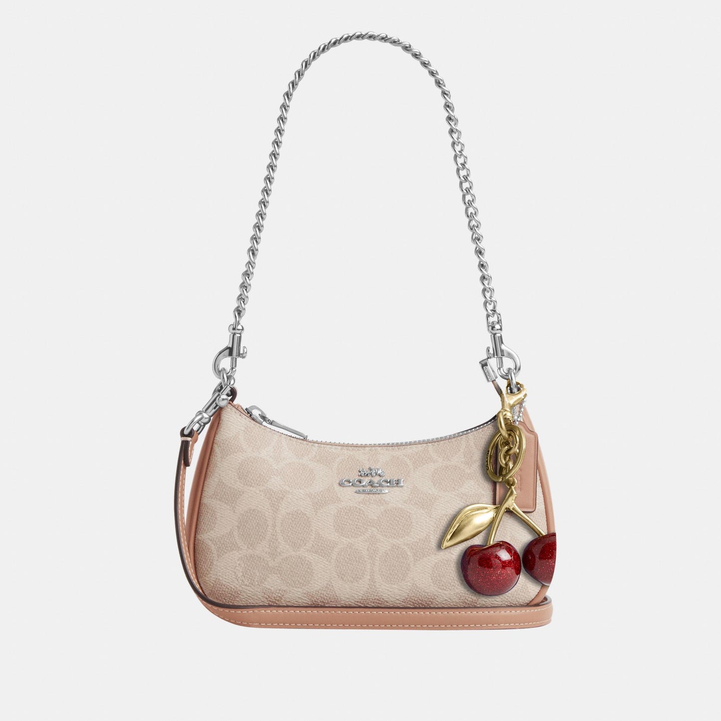 CW323-Teri Mini Crossbody Bag in Signature Canvas-Sv/Sand/Taupe