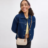 CW323-Teri Mini Crossbody Bag In Signature Canvas-Sv/Sand/Taupe