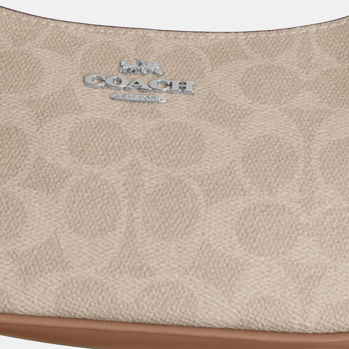 CW323-Teri Mini Crossbody Bag in Signature Canvas-Sv/Sand/Taupe