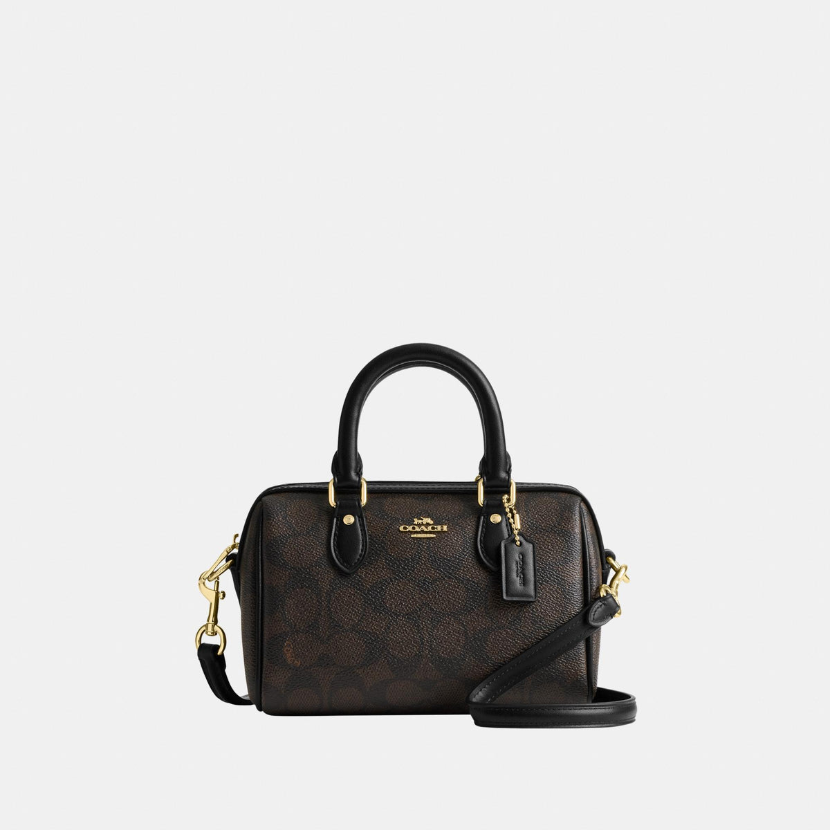 CW329-Mini Rowan Crossbody Bag in Signature Canvas-Im/Walnut/Black