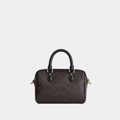 CW329-Mini Rowan Crossbody Bag in Signature Canvas-Im/Walnut/Black
