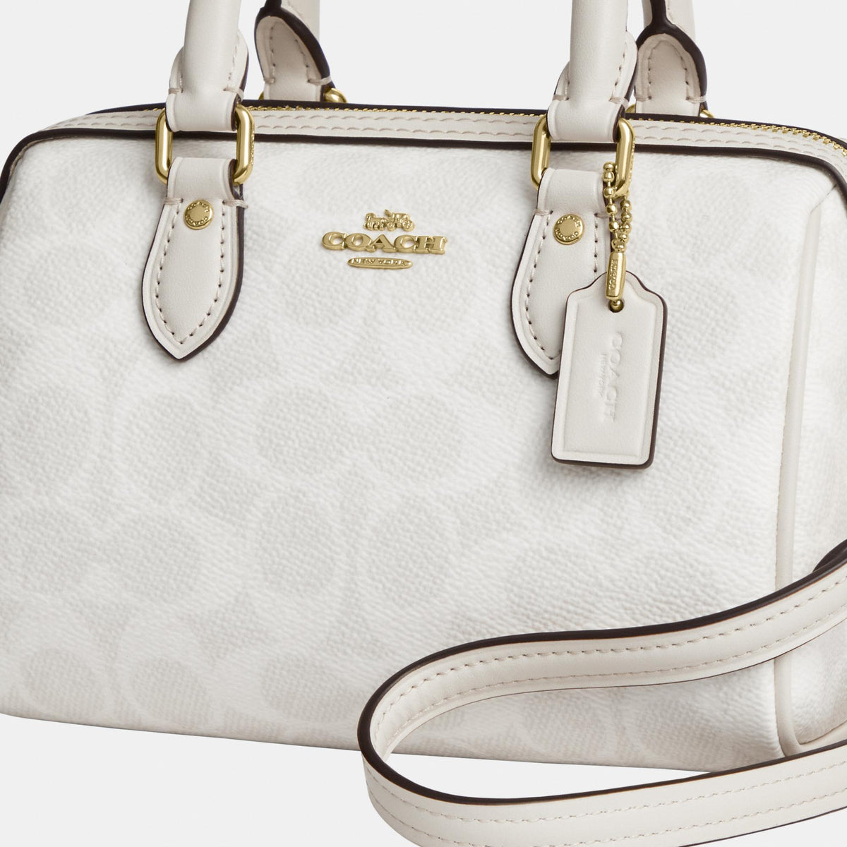 CW329-Mini Rowan Crossbody Bag in Signature Canvas-Im/White/Chalk