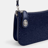 cw592-Penn Shoulder Bag With Crystal-Lh/Blue