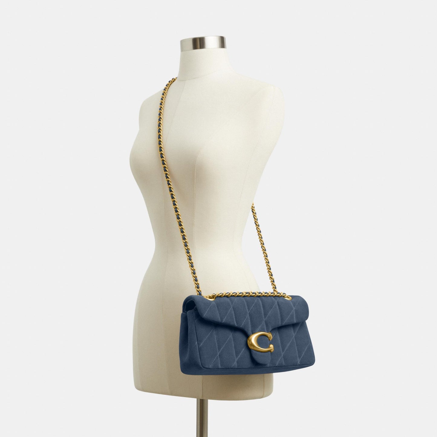 CW620-Tabby Shoulder Bag 26 with Quilting-B4/Light Denim