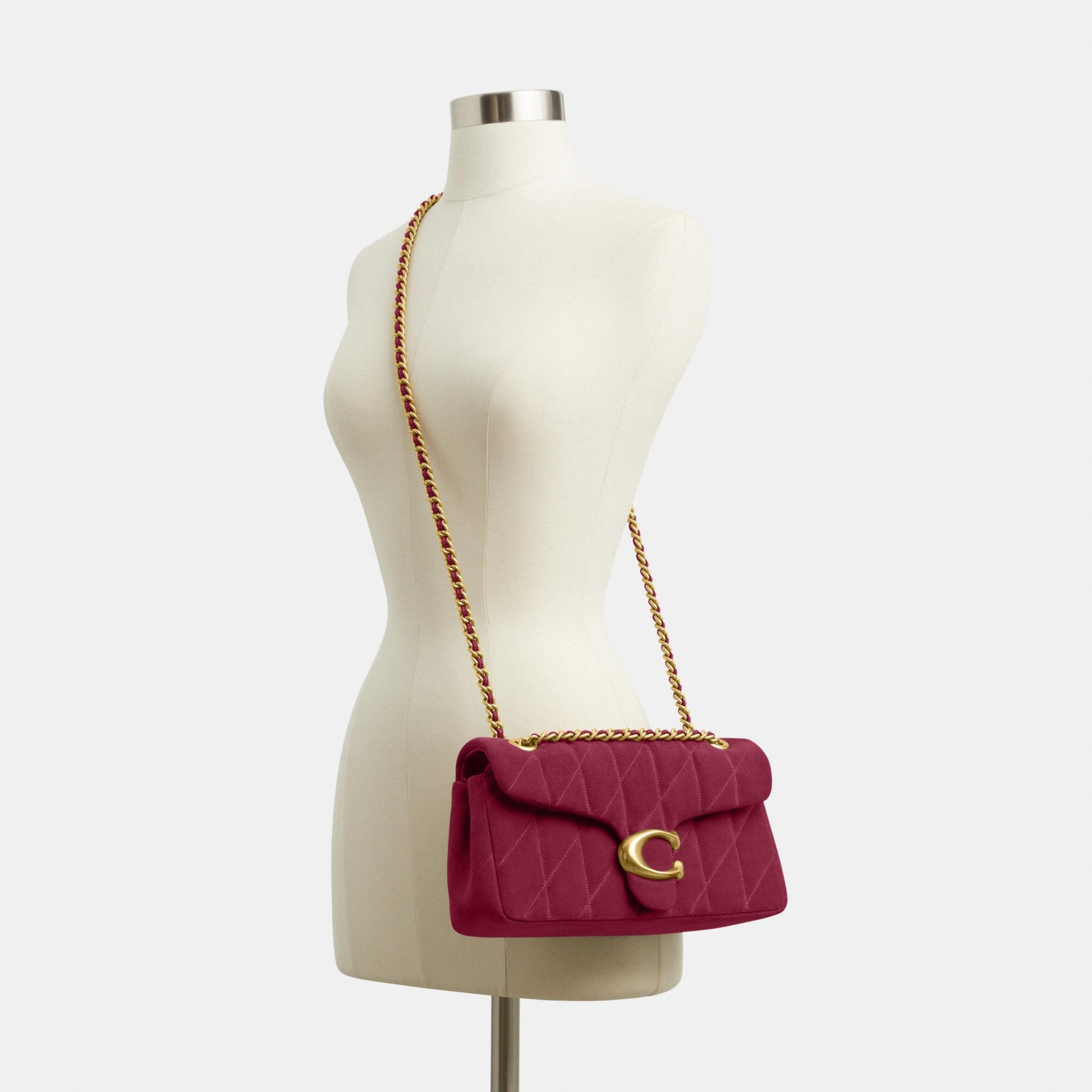 CW620-Tabby Shoulder Bag 26 with Quilting-B4/Dark Fuchsia