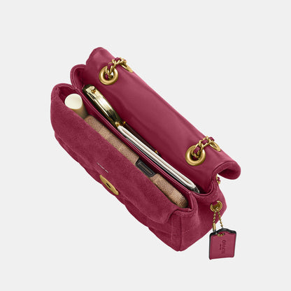 CW626-Tabby Shoulder Bag 20 with Quilting-B4/Dark Fuchsia