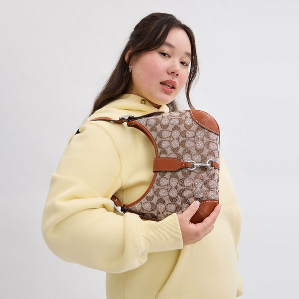 Hamptons Hobo aus Signature-Jacquard mit Kristallen