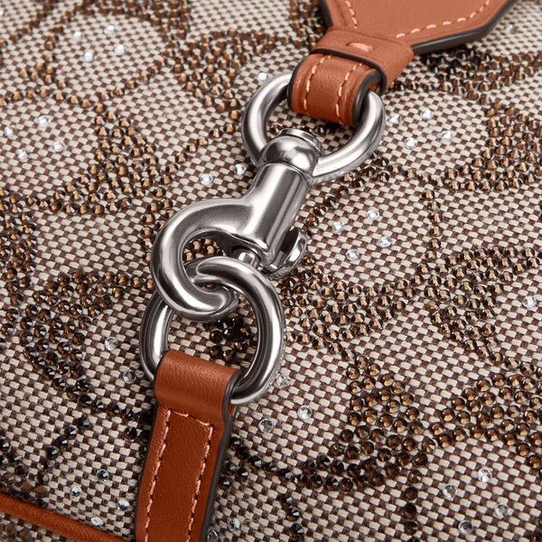 Hamptons Hobo aus Signature-Jacquard mit Kristallen