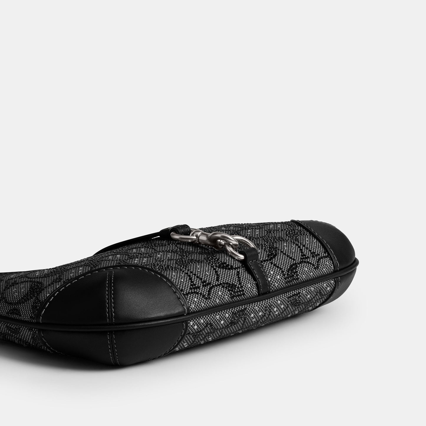 CW654-Hamptons Hobo Aus Signature-Jacquard Mit Kristallen-Lh/Black