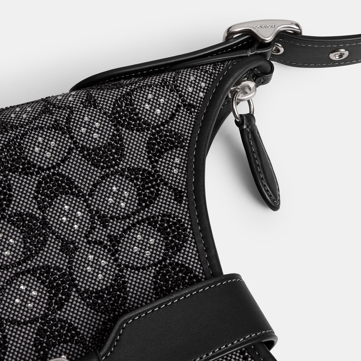 CW654-Hamptons Hobo Aus Signature-Jacquard Mit Kristallen-Lh/Black