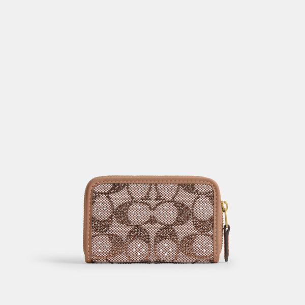 Essential Small Zip Around Card Case in Crystal Signature Jacquard