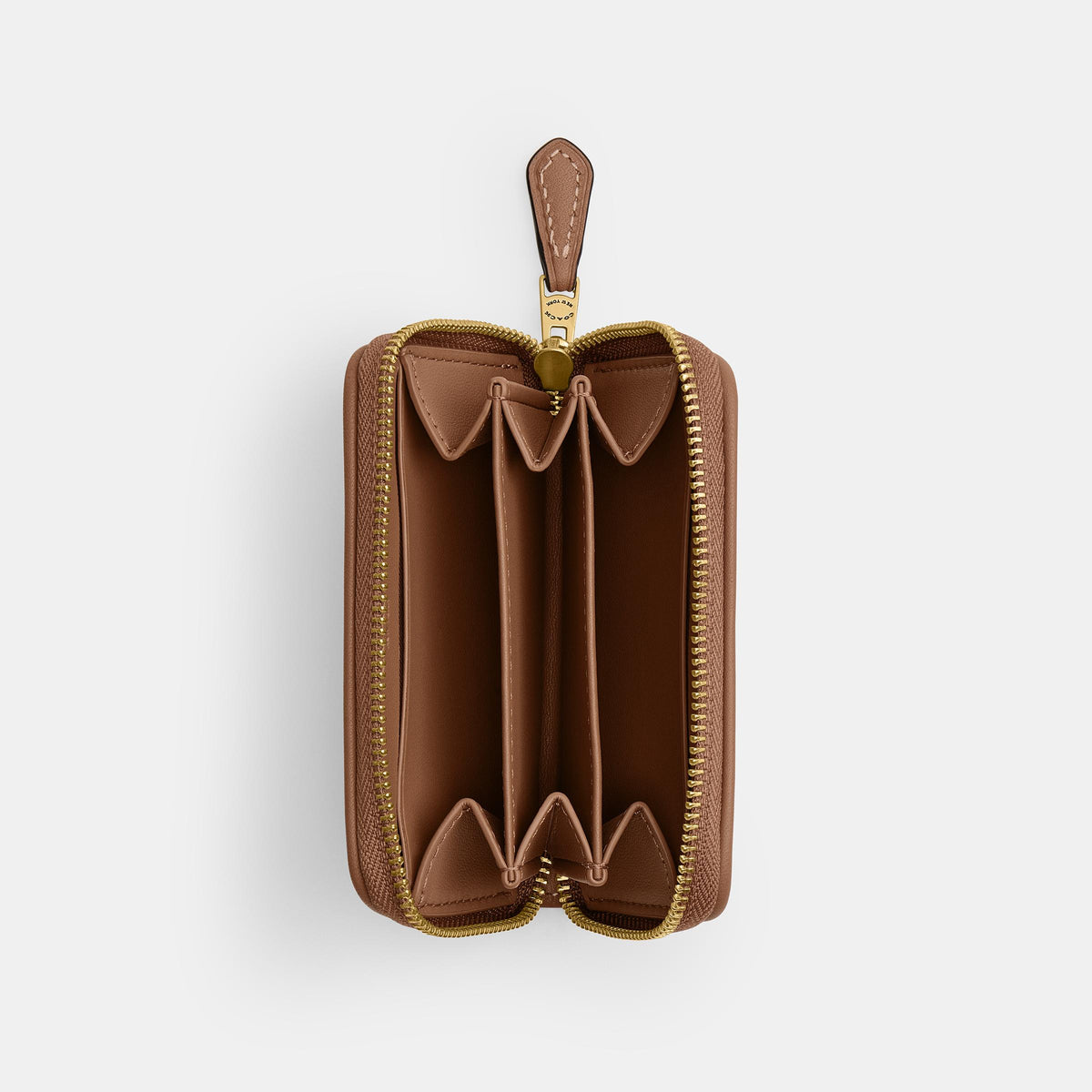 CX244-Essential Small Zip Around Card Case in Crystal Signature Jacquard-B4/Mushroom