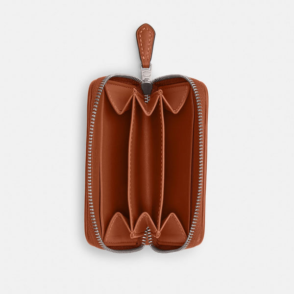 Essential Small Zip Around Card Case In Crystal Signature Jacquard