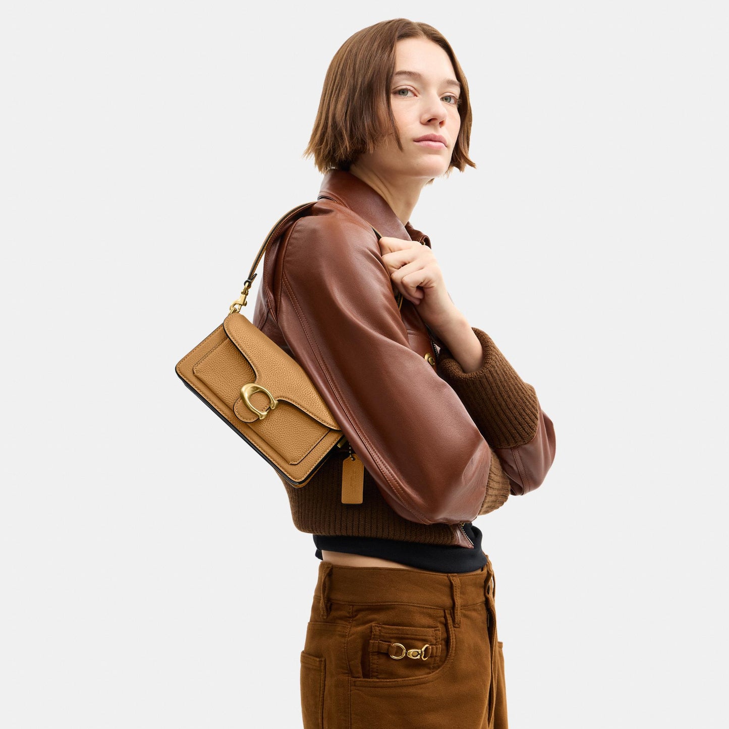 CY201-Tabby Shoulder Bag 20-B4/Biscuit