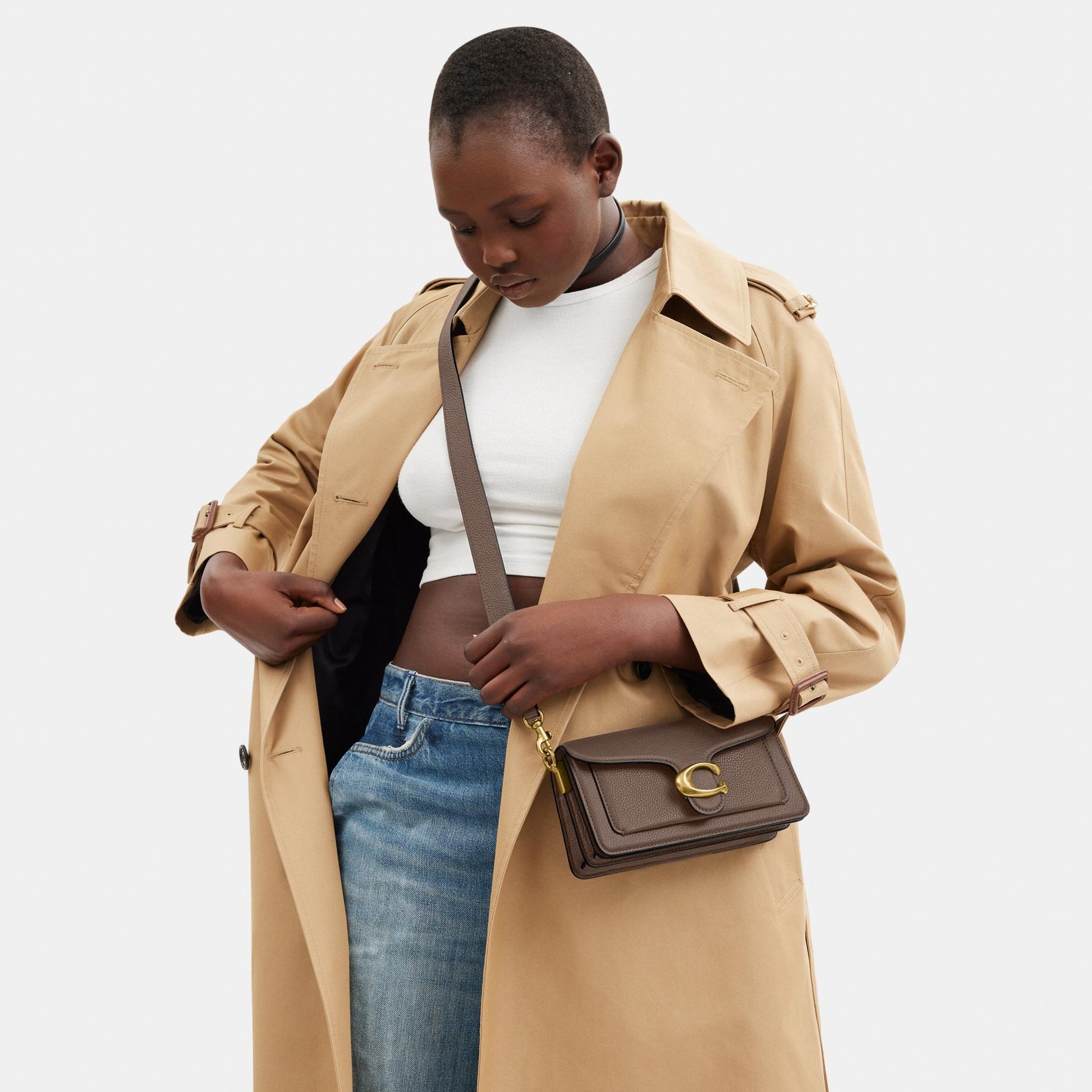 CY201-Tabby Shoulder Bag 20-B4/Dark Stone