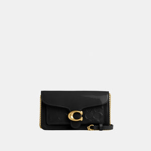 CY246-Tabby Chain Clutch In Signature Leather-B4/Black