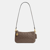 CY248-Penn Shoulder Bag In Signature Leather-B4/Dark Stone