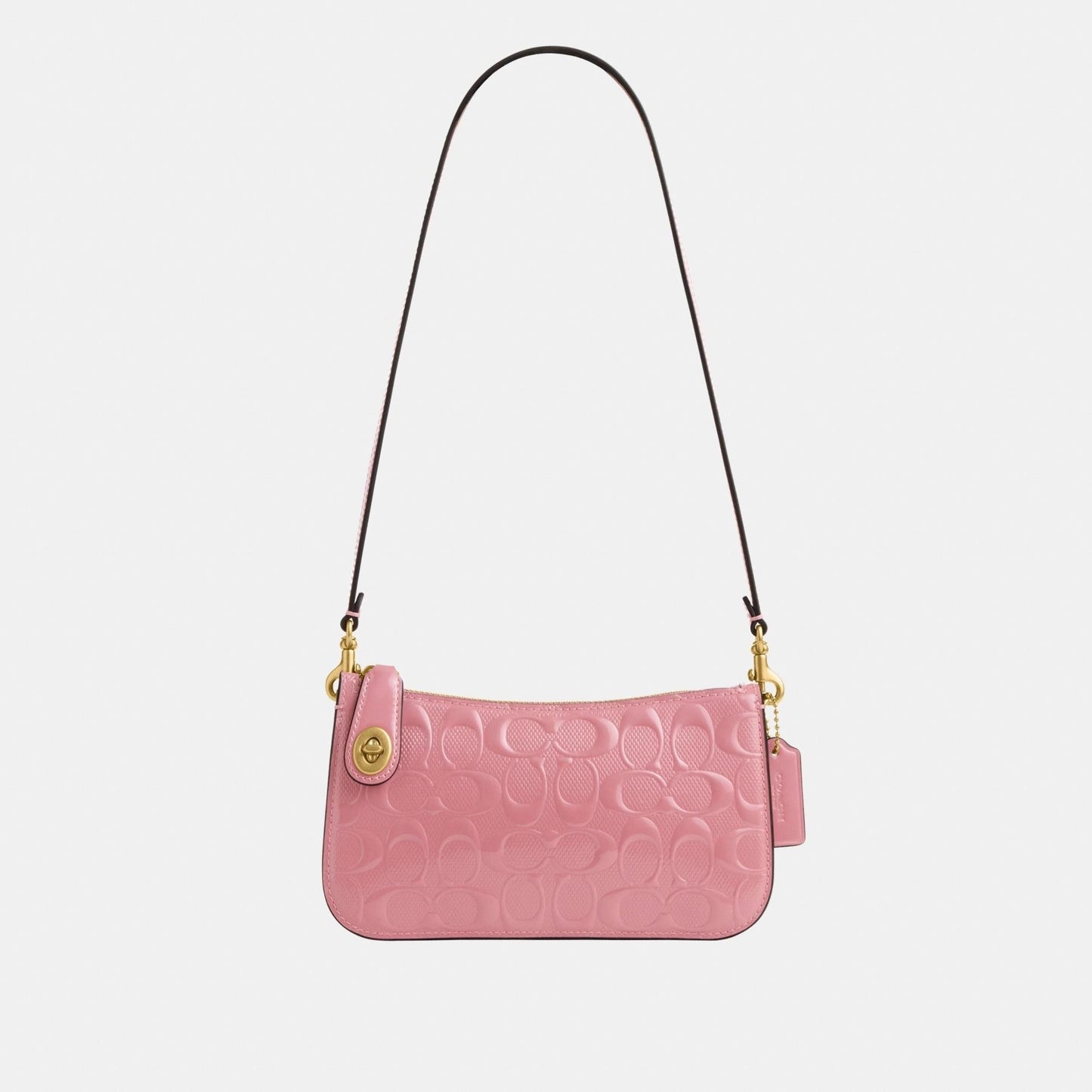 CY248-Penn Shoulder Bag In Signature Leather-B4/True Pink