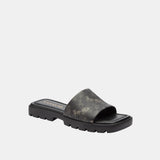 CY381-Florence Sandal With Horse And Carriage Print-Charcoal/Black