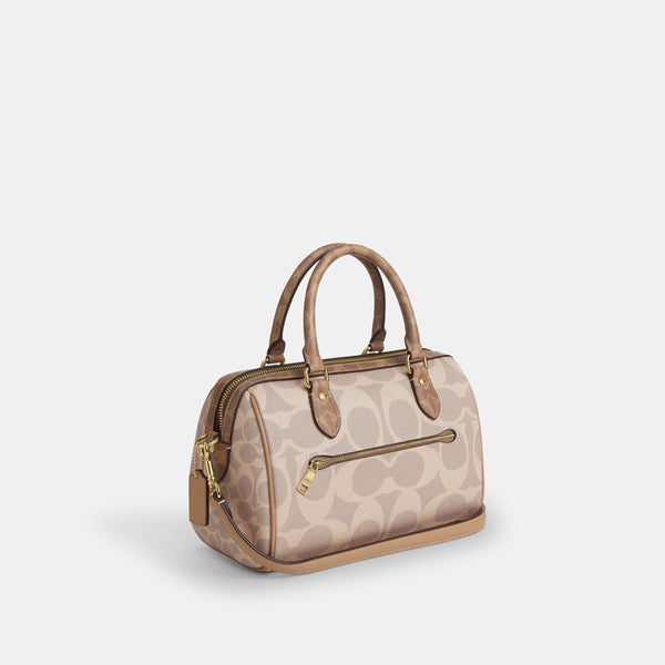 Rowan Satchel Bag In Blocked Signature Canvas