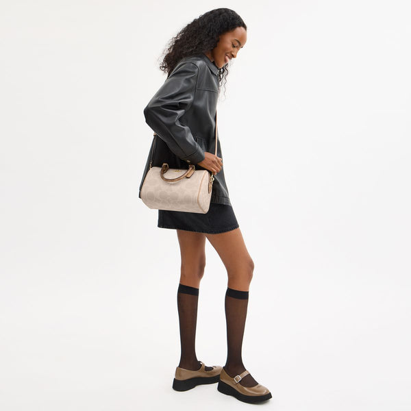 Rowan Satchel Bag In Blocked Signature Canvas