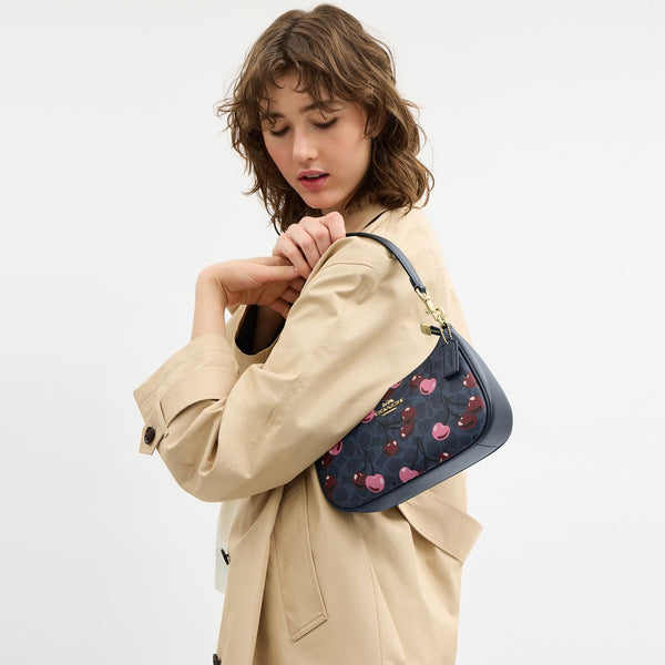 Teri Shoulder Bag In Signature Canvas With Cherry Print