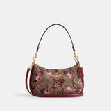 cy694-Teri Shoulder Bag In Signature Canvas With Cherry Print-Im/Tan Multi