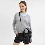 CY710-CARMEN MINI CROSSBODY BAG WITH QUILTING-IM/Black