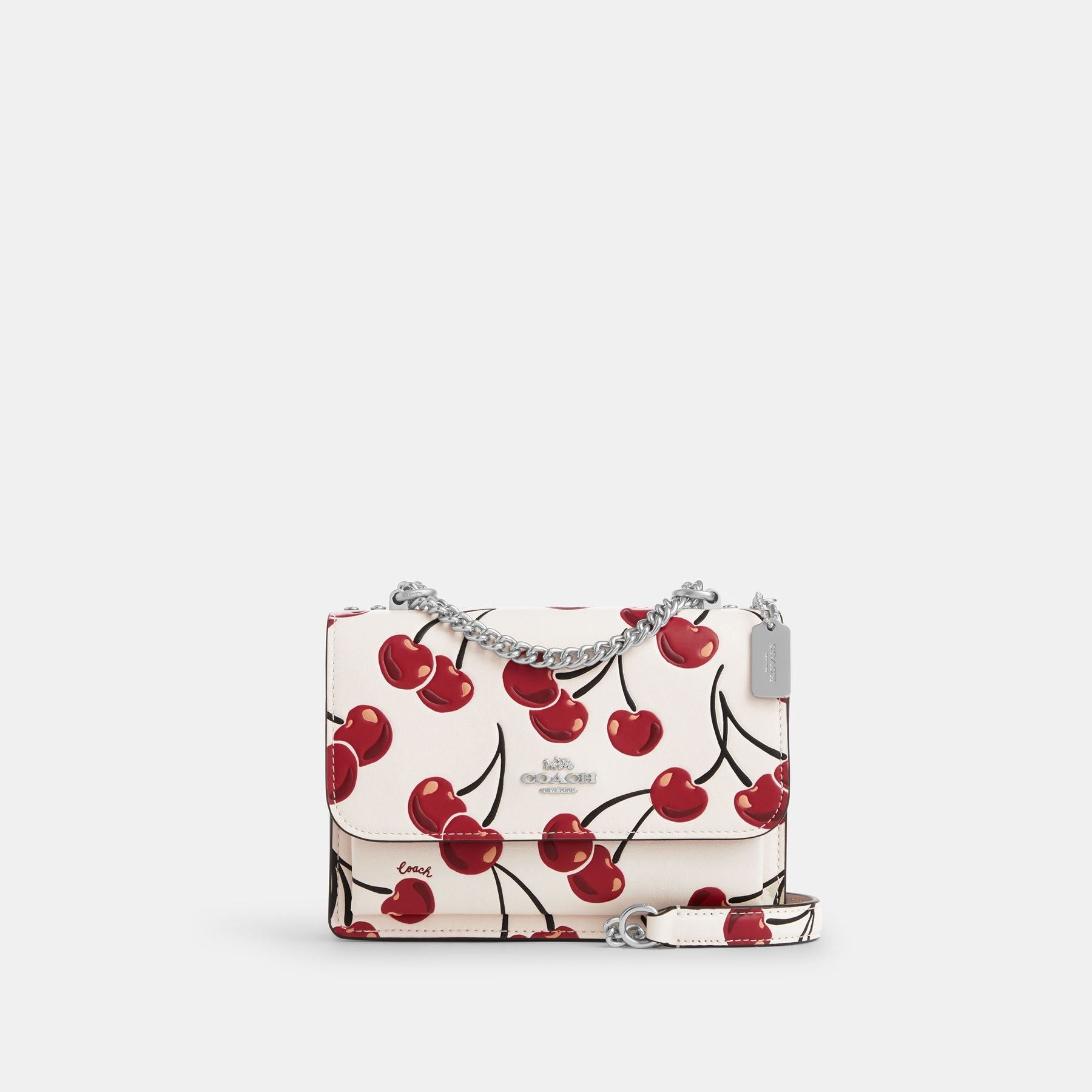 CY717-Mini Klare Crossbody Bag With Cherry Print-SV/Chalk Multi