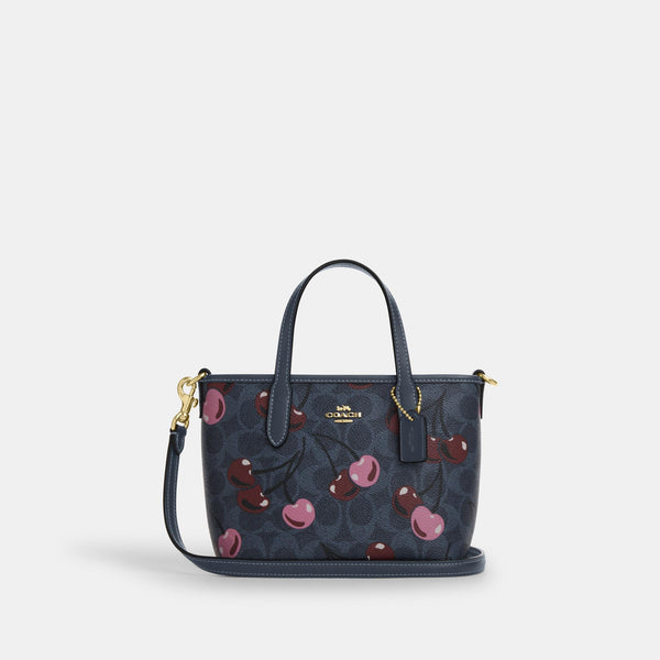 City Mini Tote Bag In Signature Canvas With Cherry Print