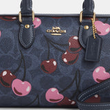 CY741-Mini Rowan Crossbody Bag In Signature Canvas With Cherry Print-Im/Denim Multi