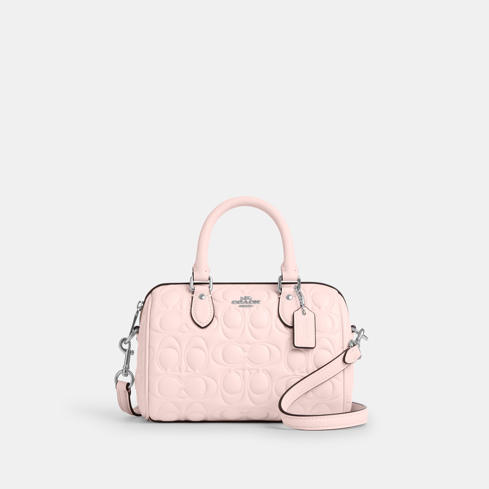 cy743-Mini Rowan Crossbody Bag In Signature Leather-Sv/Blush