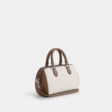 CY744-Mini Rowan Crossbody Bag In Blocked Signature Leather-SV/Chalk/Taupe