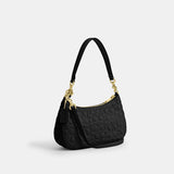 CY774-Teri Shoulder Bag In Signature Leather-IM/Black