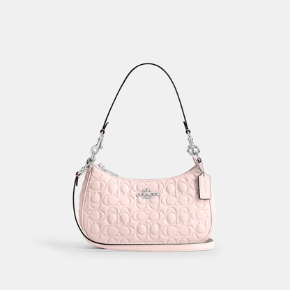 cy774-Teri Shoulder Bag In Signature Leather-Sv/Blush