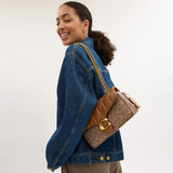 CY815-Tabby Shoulder Bag 26 In Signature Canvas With Quilting-B4/TAN BROWN