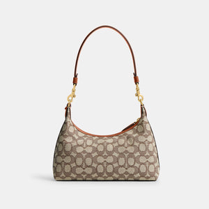 CY830-Juliet Shoulder Bag 25 In Signature Textile Jacquard-B4/Cocoa Burnished Amb