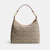 CY831-Juliet Shoulder Bag 38 In Signature Textile Jacquard-B4/Cocoa Burnished Amb