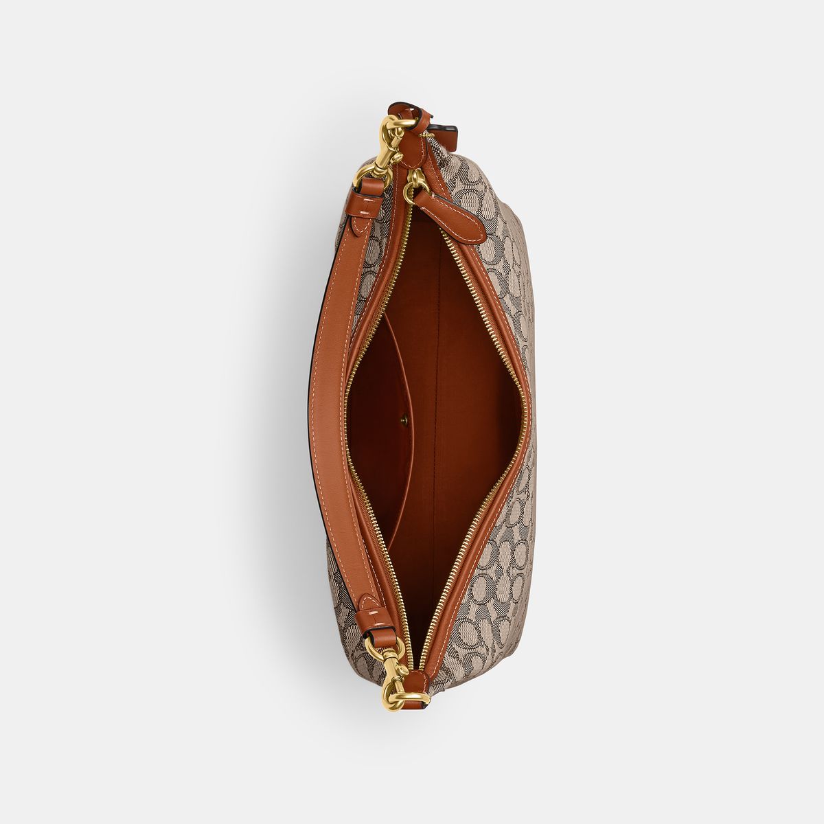 CY831-Juliet Shoulder Bag 38 In Signature Textile Jacquard-B4/Cocoa Burnished Amb