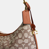 CY831-Juliet Shoulder Bag 38 In Signature Textile Jacquard-B4/Cocoa Burnished Amb