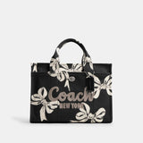 CY844-Cargo Tote Bag With Bow Print-Lh/Black Multi