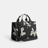 CY844-Cargo Tote Bag With Bow Print-Lh/Black Multi