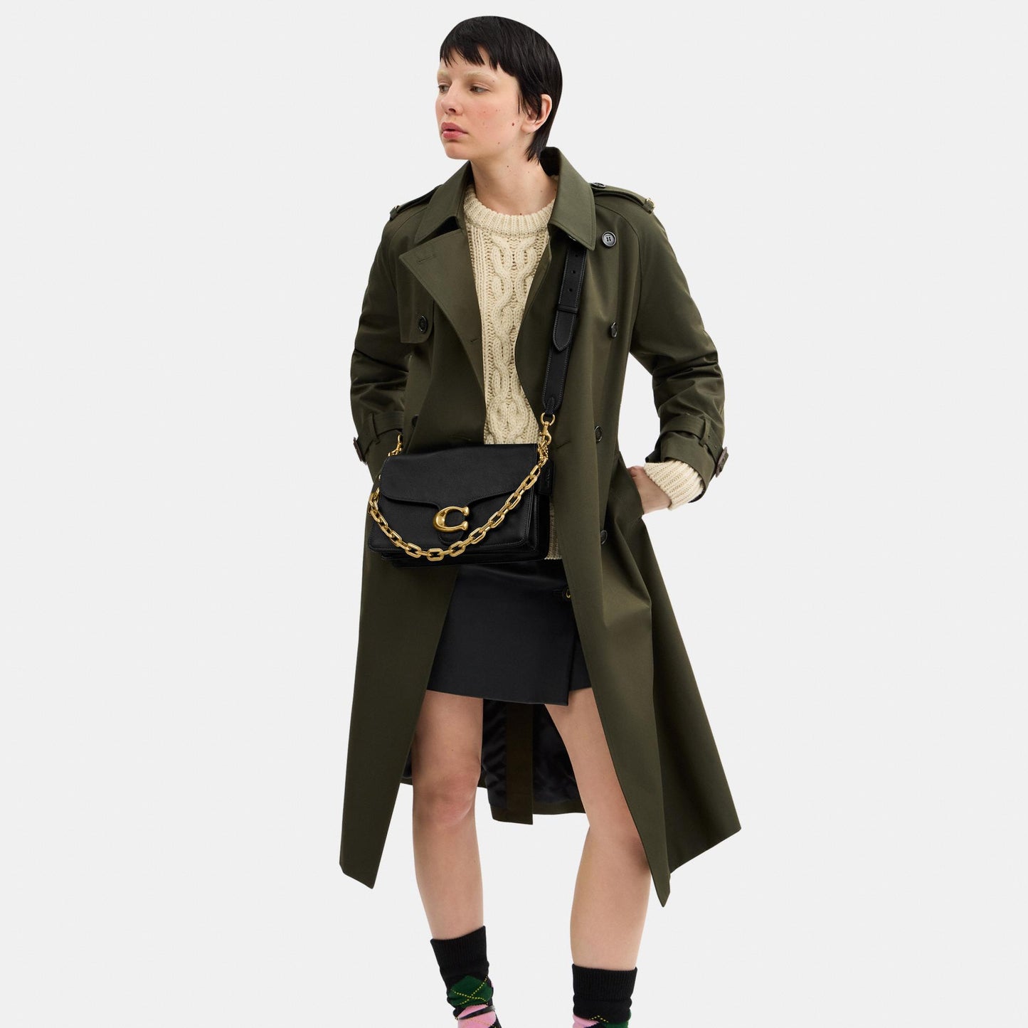 CY919-Chain Tabby Shoulder Bag-B4/Black