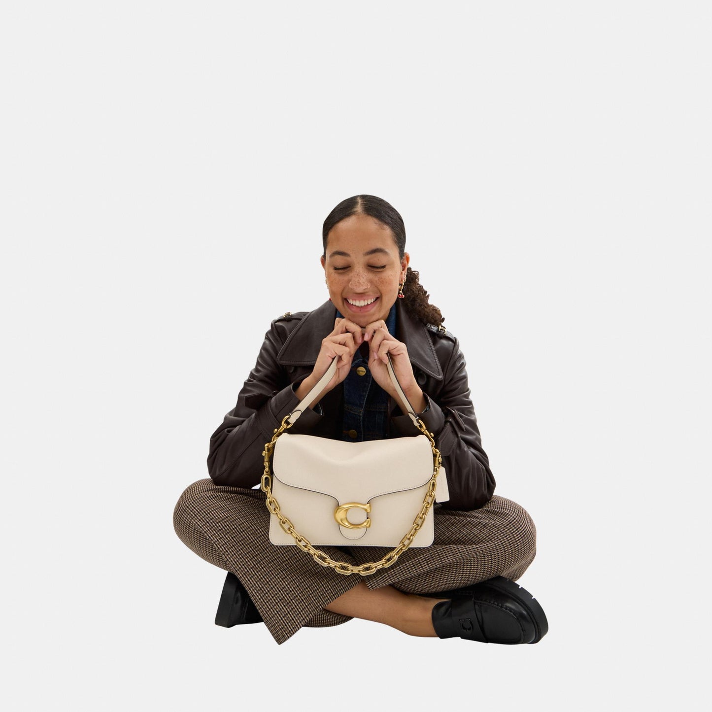 CY919-Chain Tabby Shoulder Bag-B4/Chalk