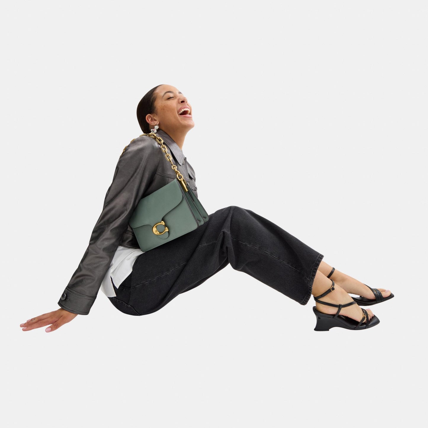 CY919-Chain Tabby Shoulder Bag-B4/Sage