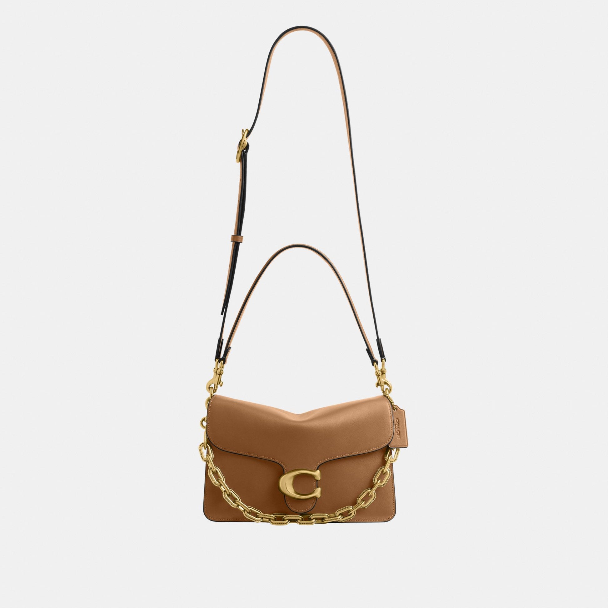 CY919-Chain Tabby Shoulder Bag-B4/Honey Brown