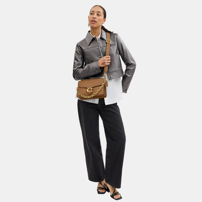 CY919-Chain Tabby Shoulder Bag-B4/Honey Brown