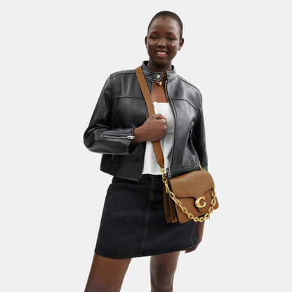 CY919-Chain Tabby Shoulder Bag-B4/Honey Brown