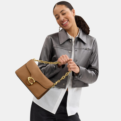 CY919-Chain Tabby Shoulder Bag-B4/Honey Brown