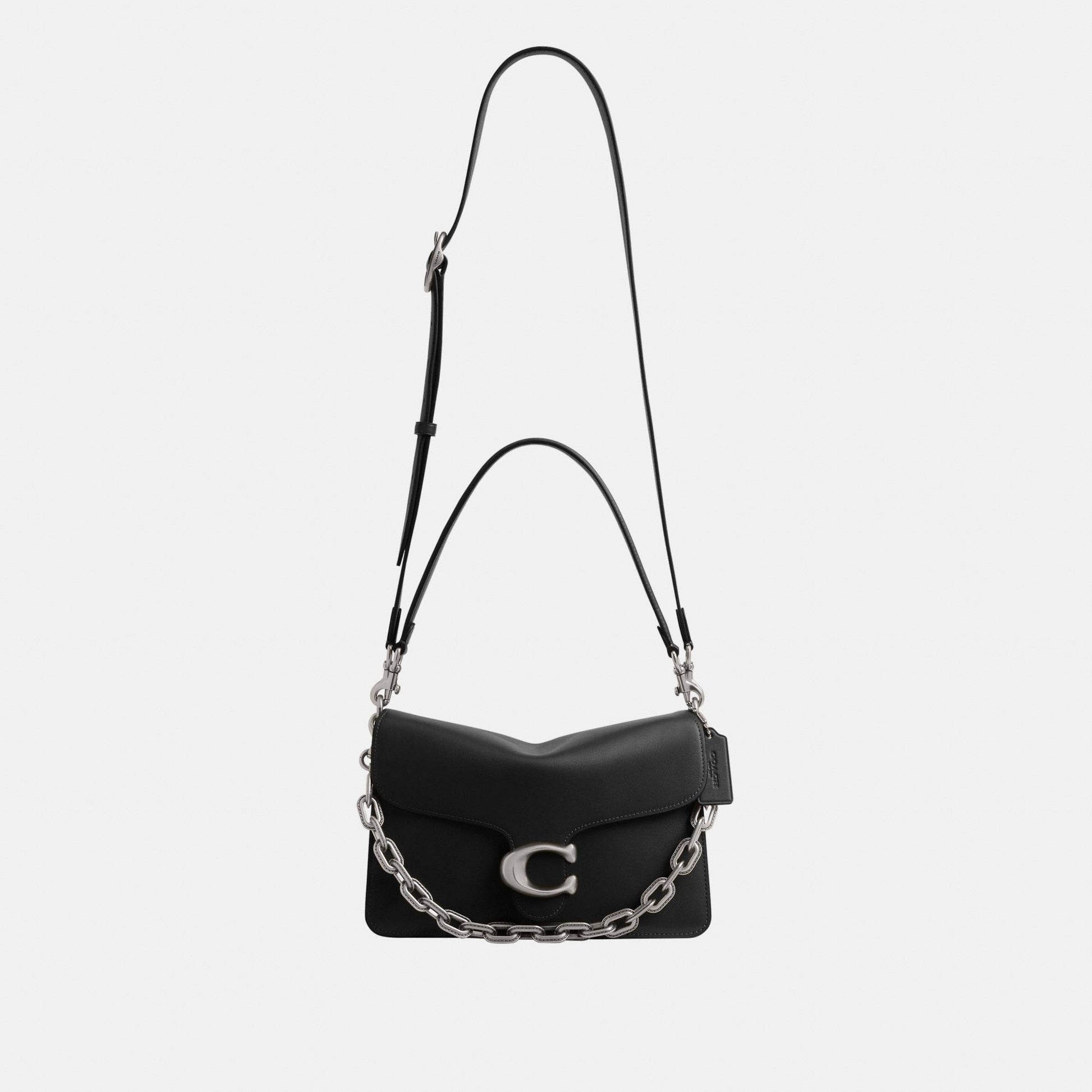 CY919-Chain Tabby Shoulder Bag-Lh/Black